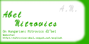 abel mitrovics business card